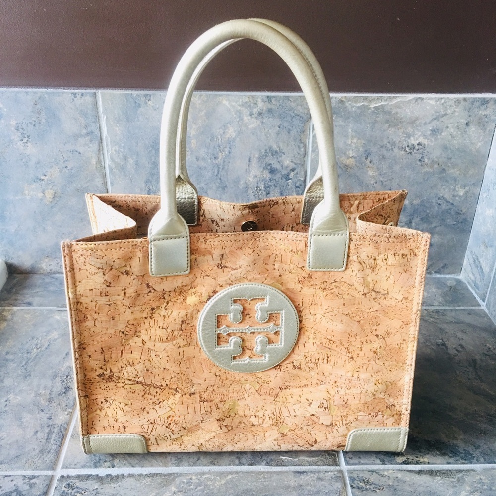 Tory Burch mini Ella in cork / gold tone